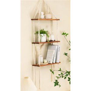 Macrame Hanging Shelves Wall Shelves Small Plants Bedroom Boho Home Decor 3 Tier